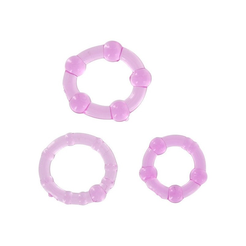 SEVEN CREATIONS - SET OF THREE LILAC PENIS RINGS SEVEN CREATIONS - SET OF THREE LILAC PENIS RINGS