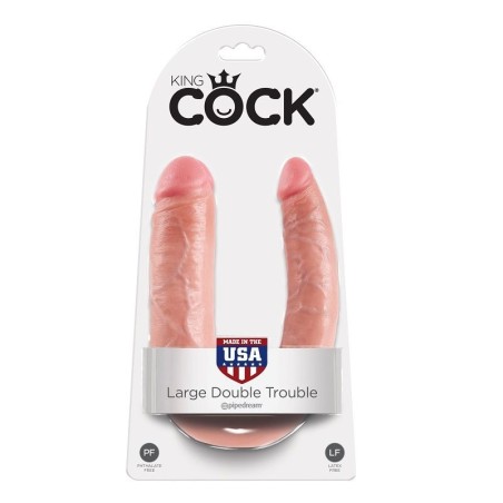 KING COCK - U-SHAPED LARGE DOUBLE TROUBLE FLESH 17.8 CM