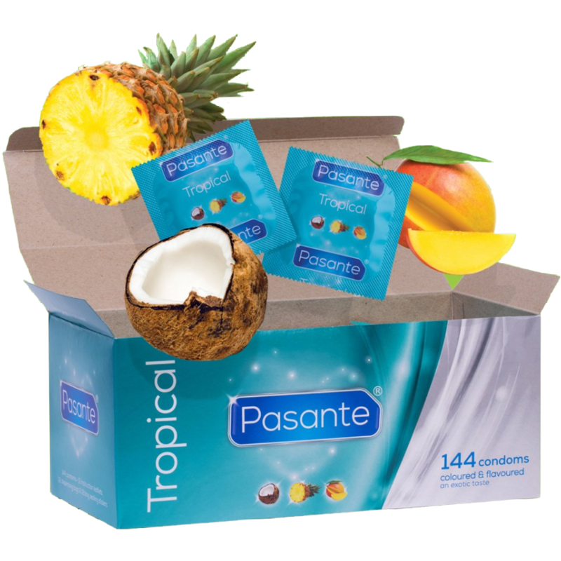PASANTE - CONDOMS TROPICAL FLAVORS 144 UNITS PASANTE - CONDOMS TROPICAL FLAVORS 144 UNITS