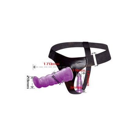 BAILE - LILAC FEMALE ANAL AND VAGINAL HARNESS GPOINT 17 CM
