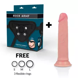 ROCKARMY - HARNESS + FLÜSSIGER SILIKONDILDO PREMIUM AVENGER 19 CM -O- 3.98 CM