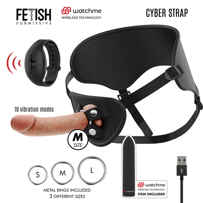 FETISH SUBMISSIVE CYBER STRAP - HARNAIS AVEC GODE ET TÉLÉCOMMANDE BULLET TECHNOLOGIE WATCHME M FETISH SUBMISSIVE CYBER STRAP - HARNAIS AVEC GODE ET TÉLÉCOMMANDE BULLET TECHNOLOGIE WATCHME M