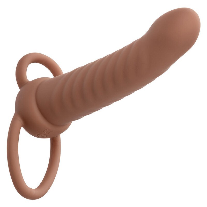 CALEXOTICS - MAXX RIBBED DUAL PENETRATOR 10 VIBRATIONS BROWN CALEXOTICS - MAXX RIBBED DUAL PENETRATOR 10 VIBRATIONS BROWN