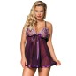 SUBBLIME - BABYDOLL AVEC NOEUD ET DÉTAILS BRILLANTS VIOLET L / XL SUBBLIME - BABYDOLL AVEC NOEUD ET DÉTAILS BRILLANTS VIOLET L / XL