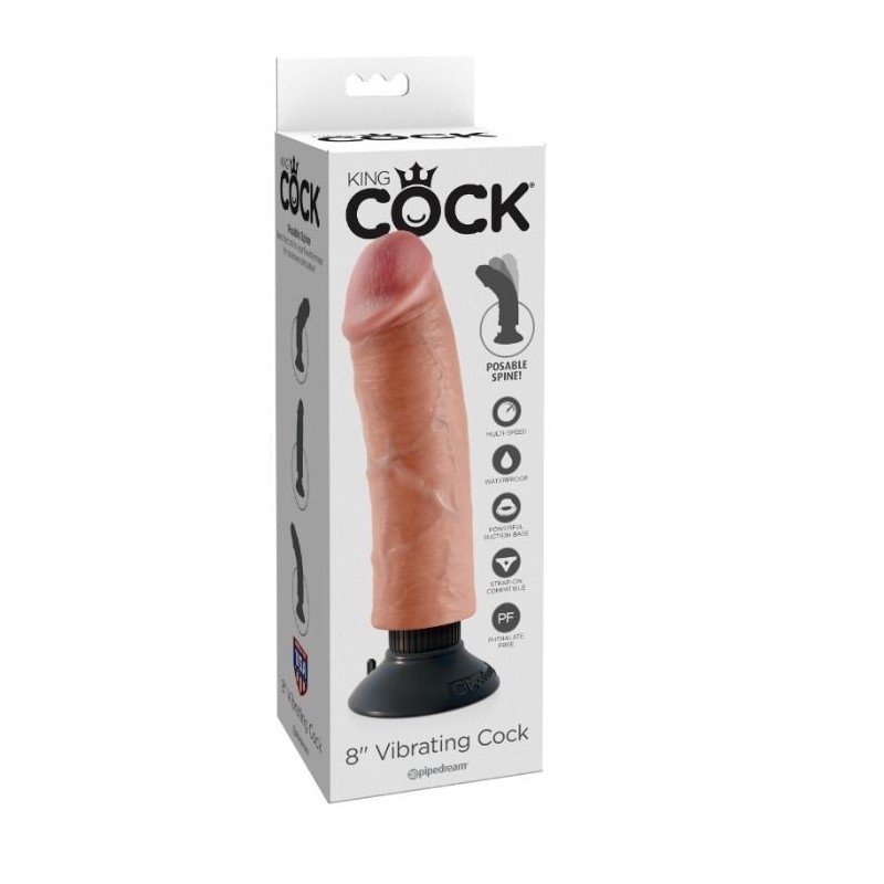 KING COCK - 20.32 CM VIBRATING COCK FLESH KING COCK - 20.32 CM VIBRATING COCK FLESH
