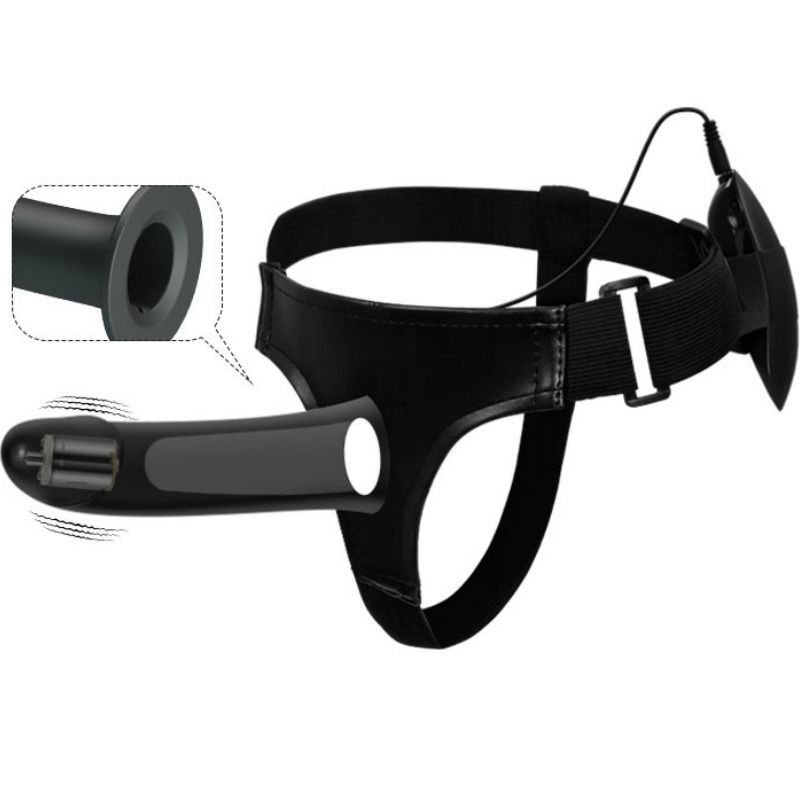 PRETTY LOVE - VITO STRAP ON AVEC GODE CREUX ET VIBRATION 17.3 CM PRETTY LOVE - VITO STRAP ON AVEC GODE CREUX ET VIBRATION 17.3 CM