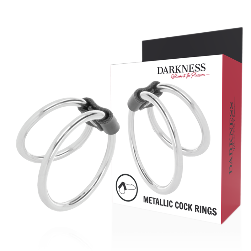 DARKNESS - DOUBLE METAL PENIS RING DARKNESS - DOUBLE METAL PENIS RING