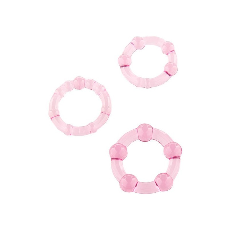 SEVEN CREATIONS - ENSEMBLE DE TROIS ANNEAUX PÉNIS ROSE SEVEN CREATIONS - ENSEMBLE DE TROIS ANNEAUX PÉNIS ROSE