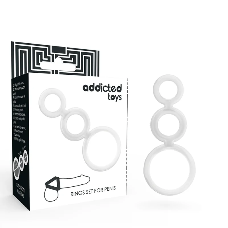ADDICTED TOYS - ENSEMBLE DANNEAU POUR PÉNIS TRANSPARENT ADDICTED TOYS - ENSEMBLE DANNEAU POUR PÉNIS TRANSPARENT