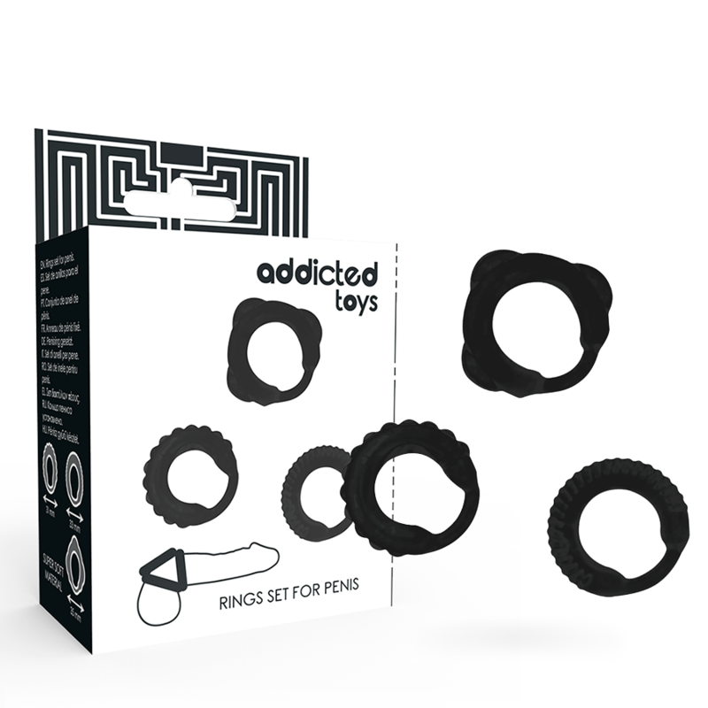 ADDICTED TOYS - ENSEMBLE C-RING NOIR ADDICTED TOYS - ENSEMBLE C-RING NOIR