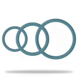 OHMAMA - 3 RINGS SET FOR PENIS TESTICLES - BLUE