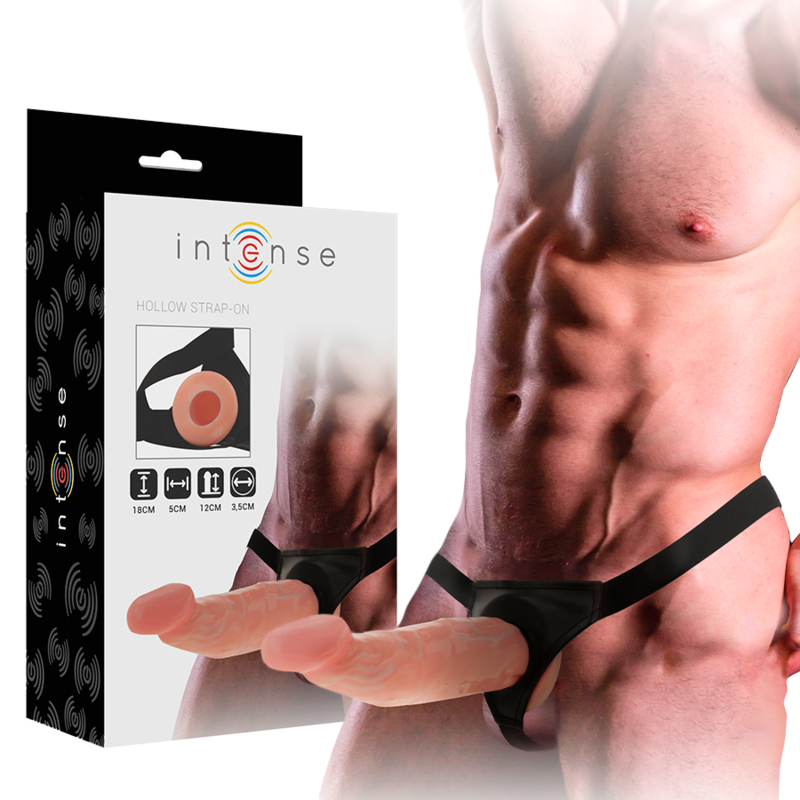 INTENSE - HOLLOW HARNESS WITH DILDO 18 X 3.5 CM INTENSE - HOLLOW HARNESS WITH DILDO 18 X 3.5 CM