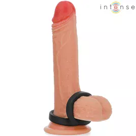 INTENSE - BOBBY DOUBLE ANNEAU PÉNIS EN SILICONE NOIR