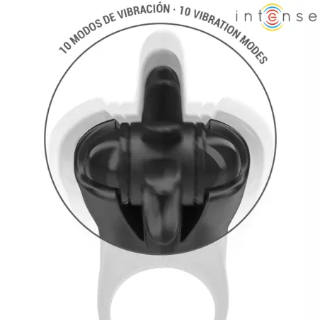 INTENSE - MABEL VIBRATIONSRING 10 VIBRATIONEN MIT KLITORISSTIMULATOR SCHWARZ