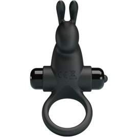 PRETTY LOVE - ANNEAU VIBRANT + STIMULATEUR DE CLITORIS RABBIT 10 VIBRATIONS NOIR