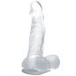 BAILE - GODE RÉALISTE AVEC VENTOUSE ET TESTICULES 16.7 CM TRANSPARENT