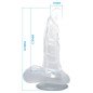 BAILE - GODE RÉALISTE AVEC VENTOUSE ET TESTICULES 16.7 CM TRANSPARENT