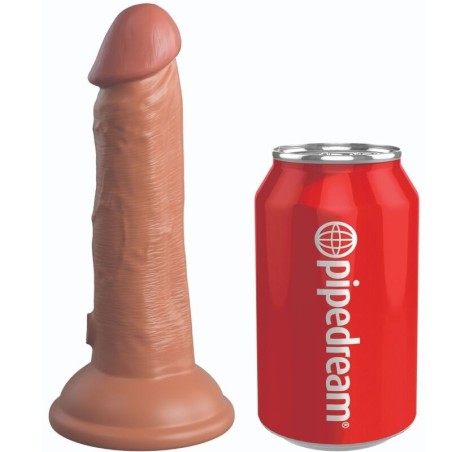 KING COCK - ELITE REALISTIC DILDO VIBRATING SILICONE 15.2 CM CARAMEL