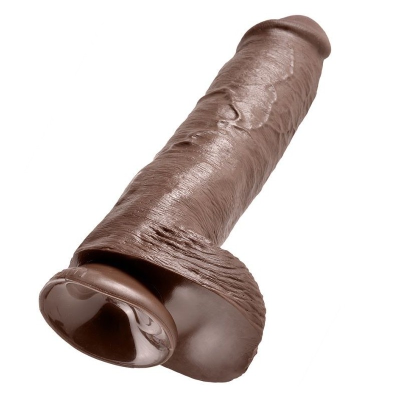 KING COCK - 11 DILDO BROWN WITH BALLS 28 CM KING COCK - 11 DILDO BROWN WITH BALLS 28 CM
