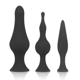 OHMAMA - ENSEMBLE DE PLUGS ANAL EN SILICONE NOIR