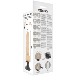 BASECOCK - VIBRATORE REALISTICO TELECOMANDO NATURALE CON TESTICOLI 19,5CM