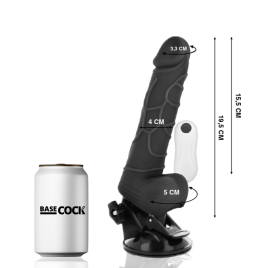 BASECOCK - VIBRATEUR RÉALISTE TÉLÉCOMMANDE NATUREL AVEC TESTICULES 19,5CM