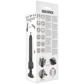 BASECOCK - REALISTIC VIBRATOR REMOTE CONTROL NATURAL WITH TESTICLES 19.5CM