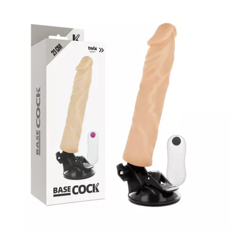 BASECOCK - VIBRATORE REALISTICO TELECOMANDO NATURALE 21CM