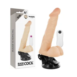 BASECOCK - VIBRATEUR ARTICULABLE TÉLÉCOMMANDE NOIR 20 CM -O- 4.5 CM