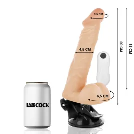 BASECOCK - VIBRATEUR ARTICULABLE TÉLÉCOMMANDE NOIR 20 CM -O- 4.5 CM