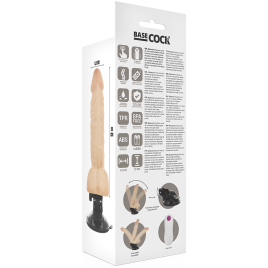 BASECOCK - VIBRATORE ARTICOLABILE TELECOMANDO NATURALE 20 CM