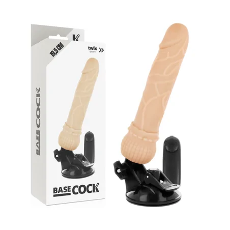 BASECOCK - VIBRATORE REALISTICO TELECOMANDO NERO 19,5 CM