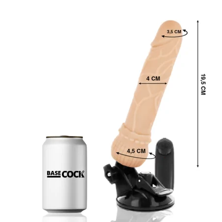 BASECOCK - VIBRATEUR RÉALISTE TÉLÉCOMMANDE NOIR 19,5 CM