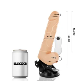 BASECOCK - REALISTIC VIBRATOR REMOTE CONTROL BLACK 18.5 CM