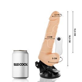 BASECOCK - VIBRATEUR RÉALISTE TÉLÉCOMMANDE NOIR 18.5 CM -O- 4CM