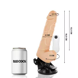 BASECOCK - REALISTIC VIBRATOR REMOTE CONTROL BLACK 18.5 CM