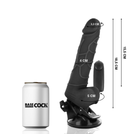 BASECOCK - VIBRATORE REALISTICO TELECOMANDO NERO 18,5 CM