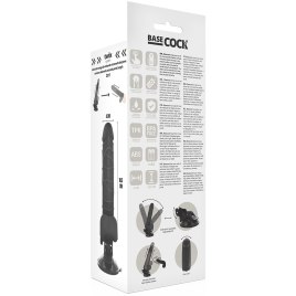 BASECOCK - REALISTIC VIBRATOR REMOTE CONTROL BLACK 18.5 CM