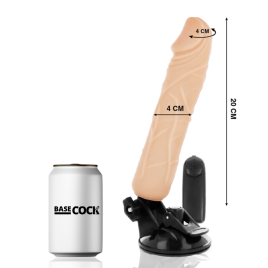 BASECOCK - VIBRATEUR RÉALISTE TÉLÉCOMMANDE NOIR 20 CM -O- 4 CM