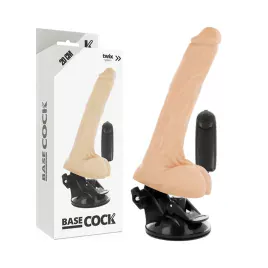 BASECOCK - REALISTISCHER VIBRATOR MIT FERNBEDIENUNG SCHWARZ MIT HODEN 20 CM