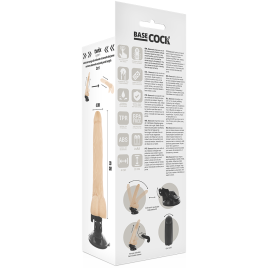 BASECOCK - REALISTIC BLACK REMOTE CONTROL VIBRATOR WITH TESTICLES 20 CM