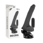 BASECOCK - VIBRATEUR RÉALISTE NOIR TÉLÉCOMMANDE AVEC TESTICULES 20 CM