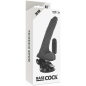 BASECOCK - VIBRATEUR RÉALISTE NOIR TÉLÉCOMMANDE AVEC TESTICULES 20 CM