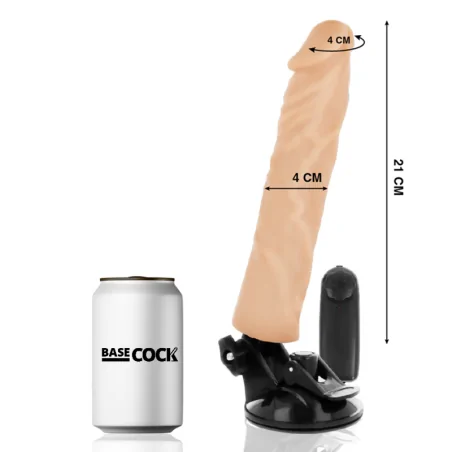 BASECOCK - VIBRATORE REALISTICO TELECOMANDO NERO 21 CM