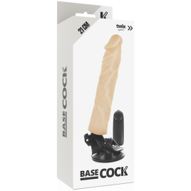 BASECOCK - VIBRATORE REALISTICO TELECOMANDO NERO 21 CM