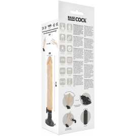 BASECOCK - VIBRATEUR RÉALISTE TÉLÉCOMMANDE NOIR 21 CM
