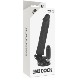 BASECOCK - VIBRATORE REALISTICO TELECOMANDO NERO 21 CM