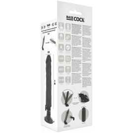 BASECOCK - VIBRATORE REALISTICO TELECOMANDO NERO 21 CM
