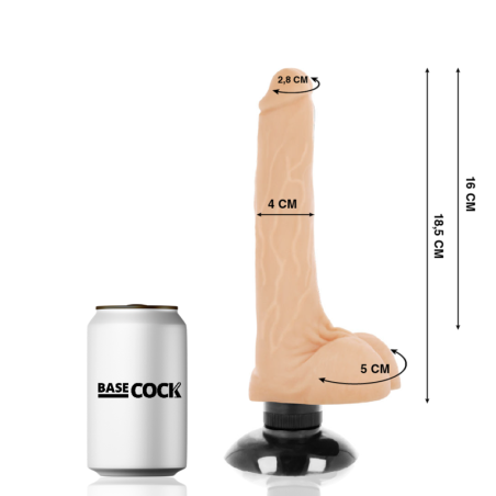 BASECOCK - VIBRATEUR RÉALISTE 2-1 NOIR 18.5 CM -O- 4 CM