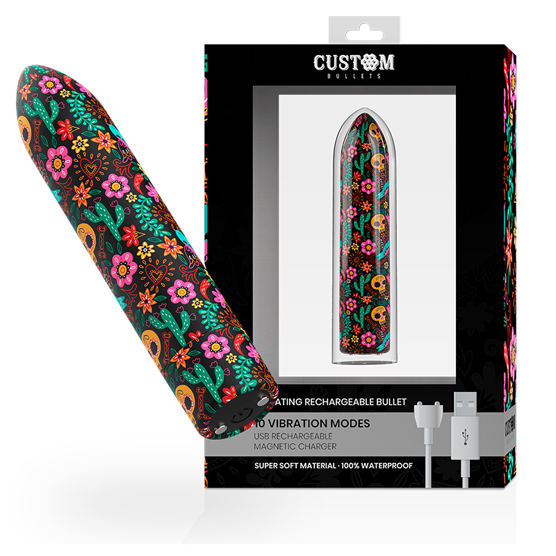 CUSTOM BULLETS - FLORAL RECHARGEABLE BULLET 10 INTENSITIES